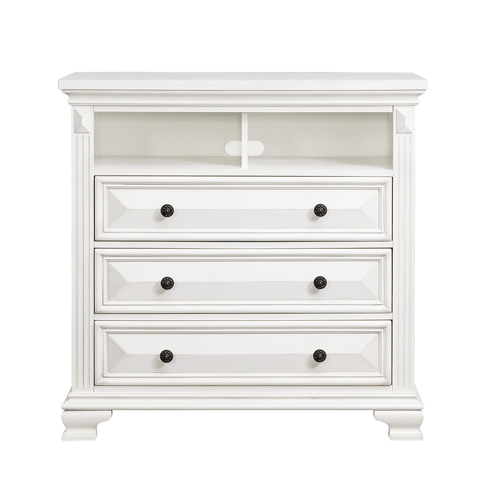 Calloway White Media Chest | Ellesime International 