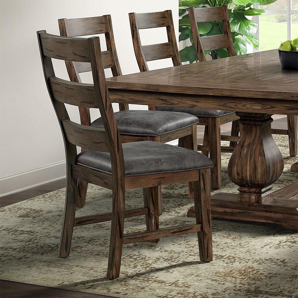 Ellesime International  | Gramercy Dining Horizontal Slat Back Chair PU Seat ( 2 PER PACK )