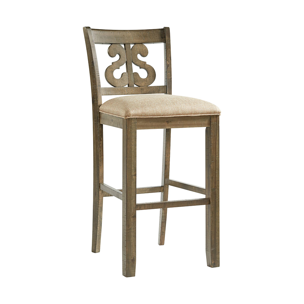 Stone Gray Bar Stools With Fabric 30