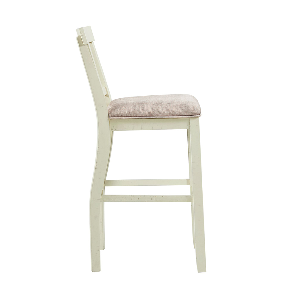 Stone White Bar Stool With Fabric 30