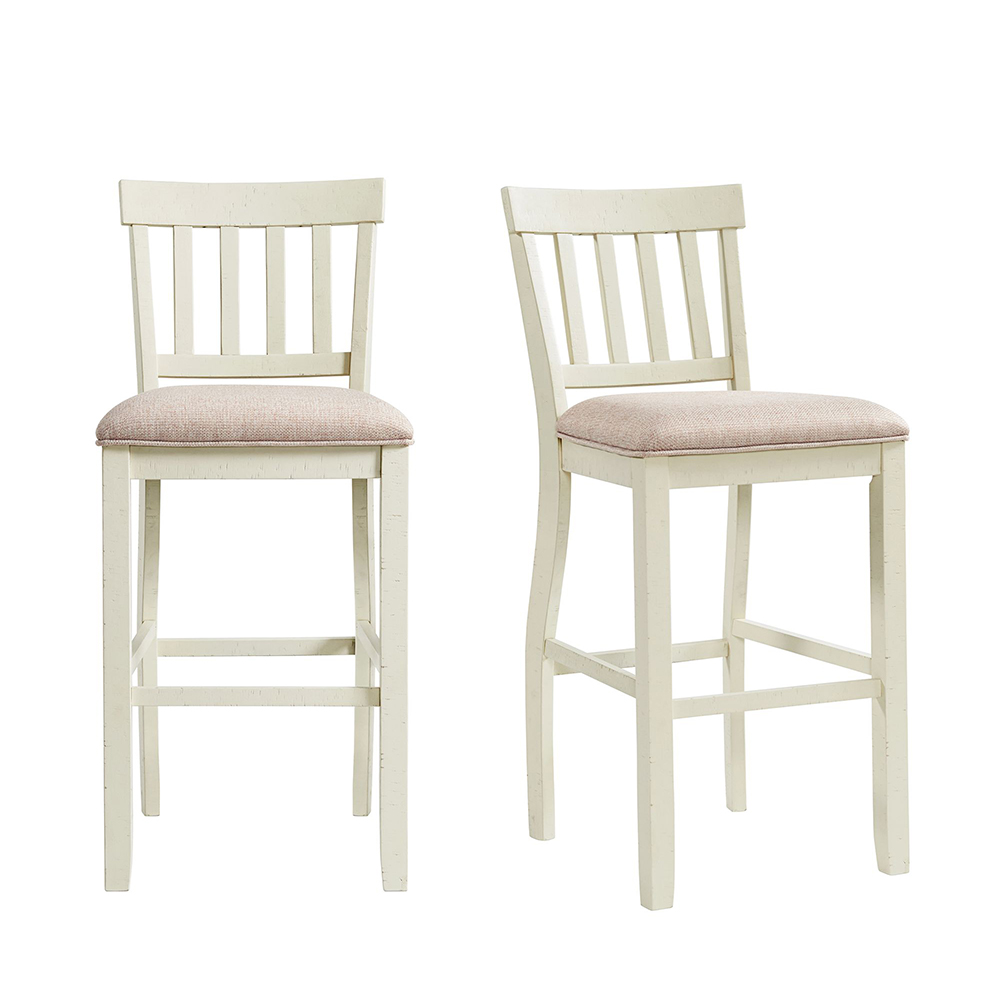 Ellesime International  | Stone White Bar Stool With Fabric 30