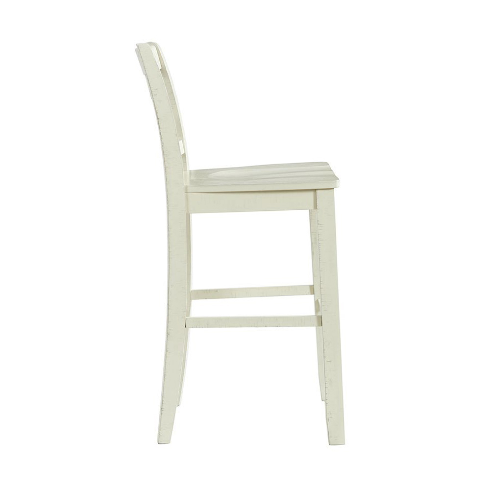 Stone White Bar Stool With Wood 30