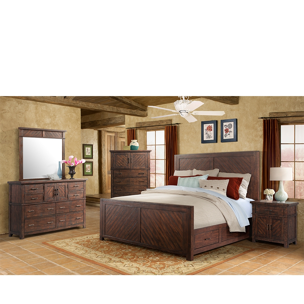 Ellesime International  | Jax Five Piece Set with Queen Panel Bed ( Dr, Mr, Chest, NS and Bed )