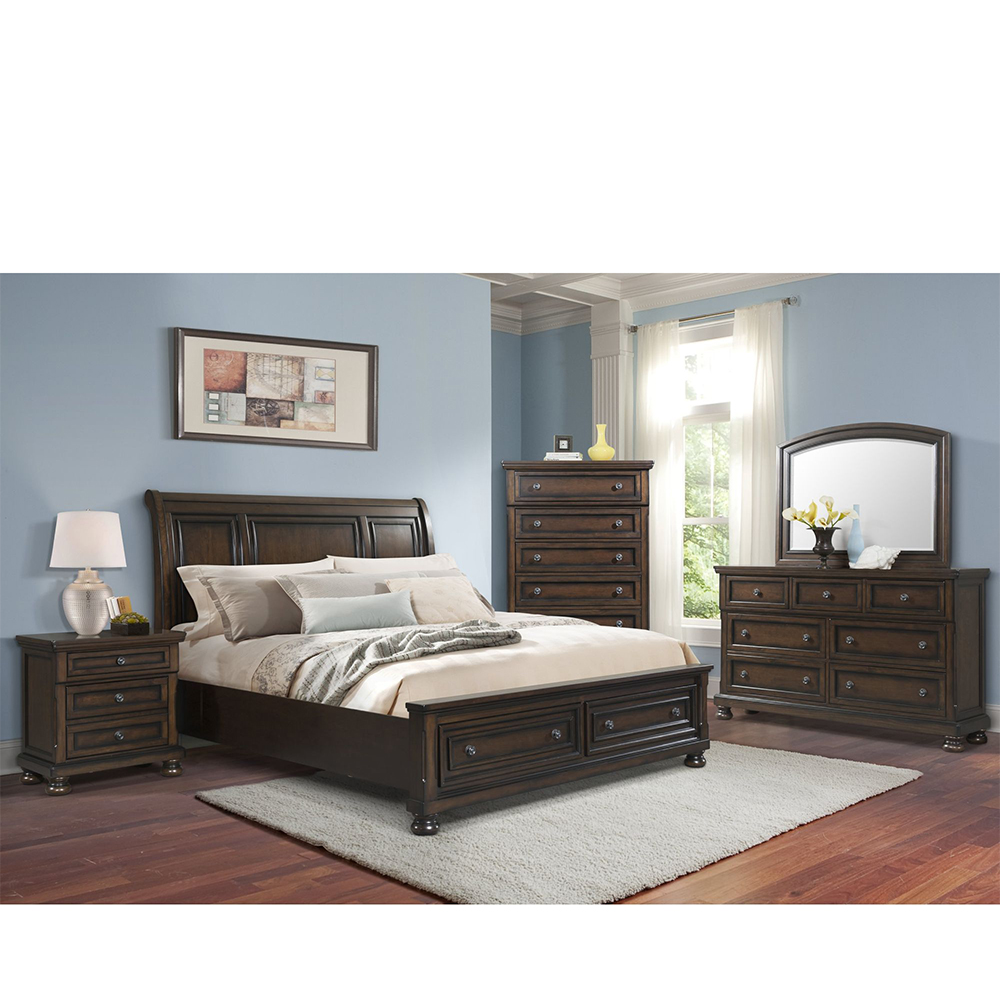 Ellesime International  | Kingston Five Piece Set with Queen Storage Bed ( Dr, Mr, Chest, NS and Bed )