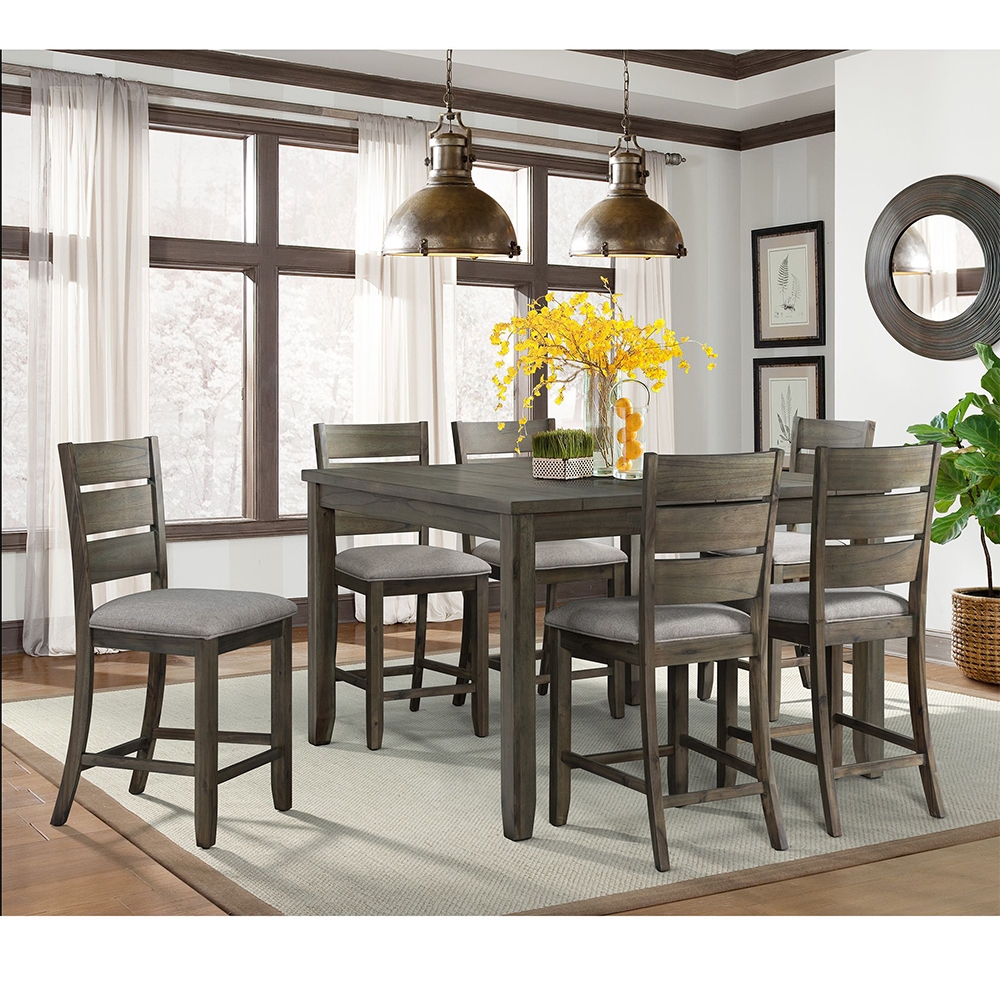 Ellesime International  | Cato Counter Seven Piece Set ( Dining Table, and Six Side Chairs )