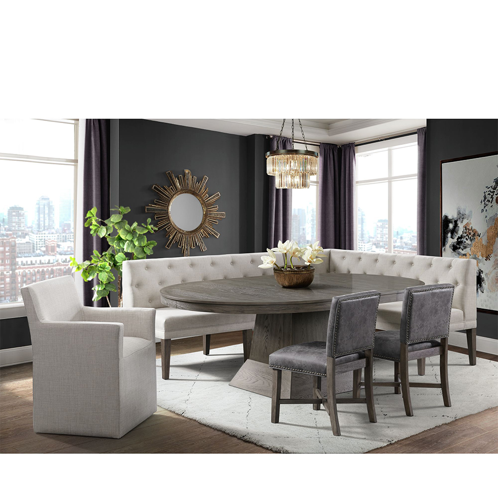 Ellesime International  | Collins Dining Five Piece Set ( Dining Table, Sofa Corner, Two Side Chairs, Arm Chair )