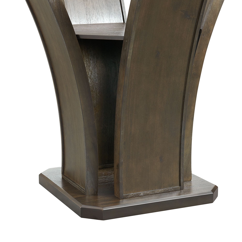 Dapper Walnut Round Counter Seven Set ( Dining Table, Six Side Chairs ) | Ellesime International 