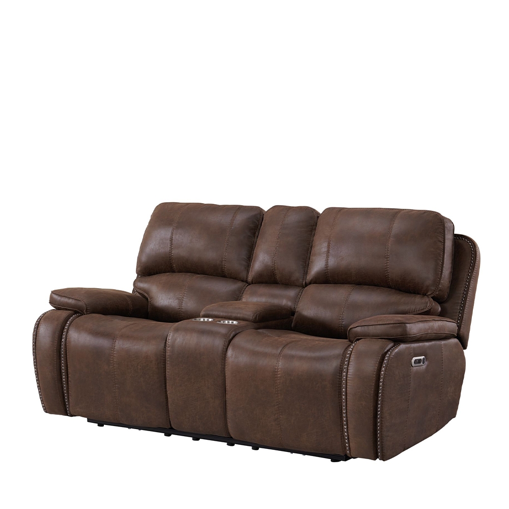 Ellesime International  | Atlantis Motion Loveseat with Console & Power Headrest