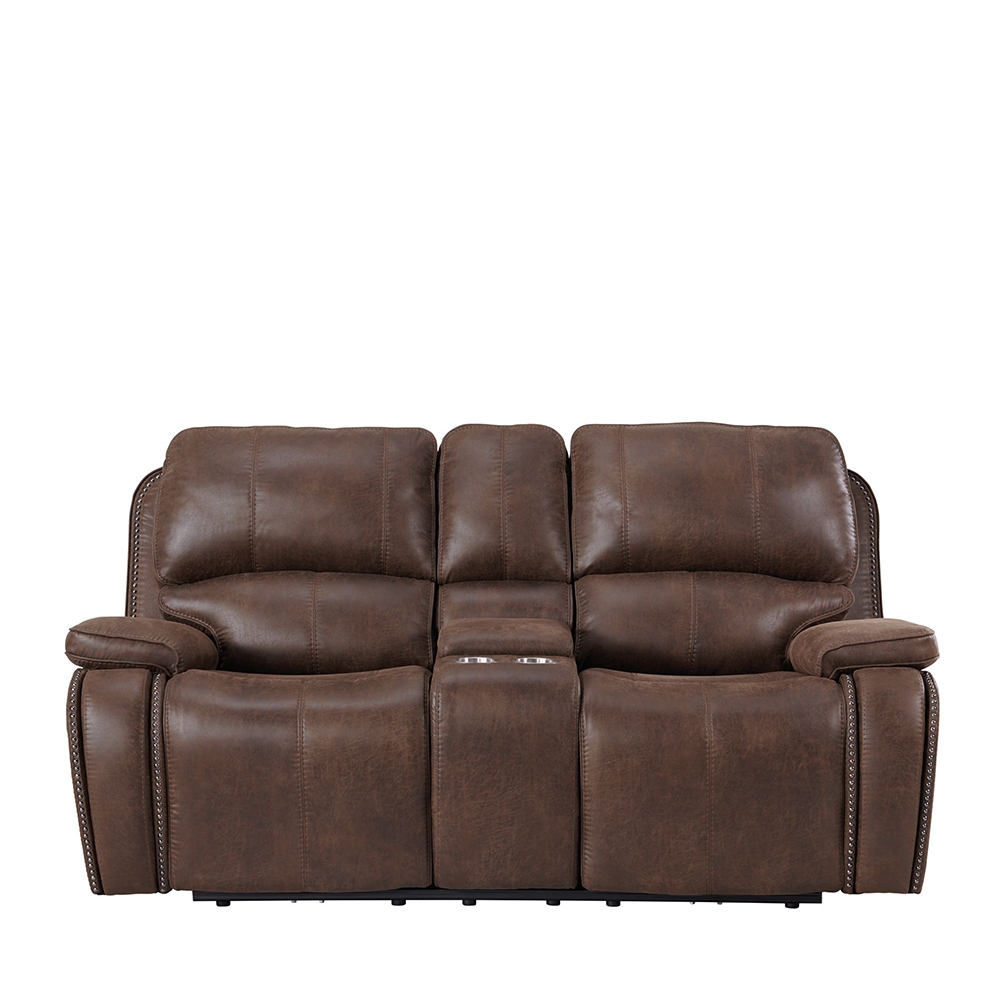 Atlantis Motion Loveseat with Console & Power Headrest | Ellesime International 
