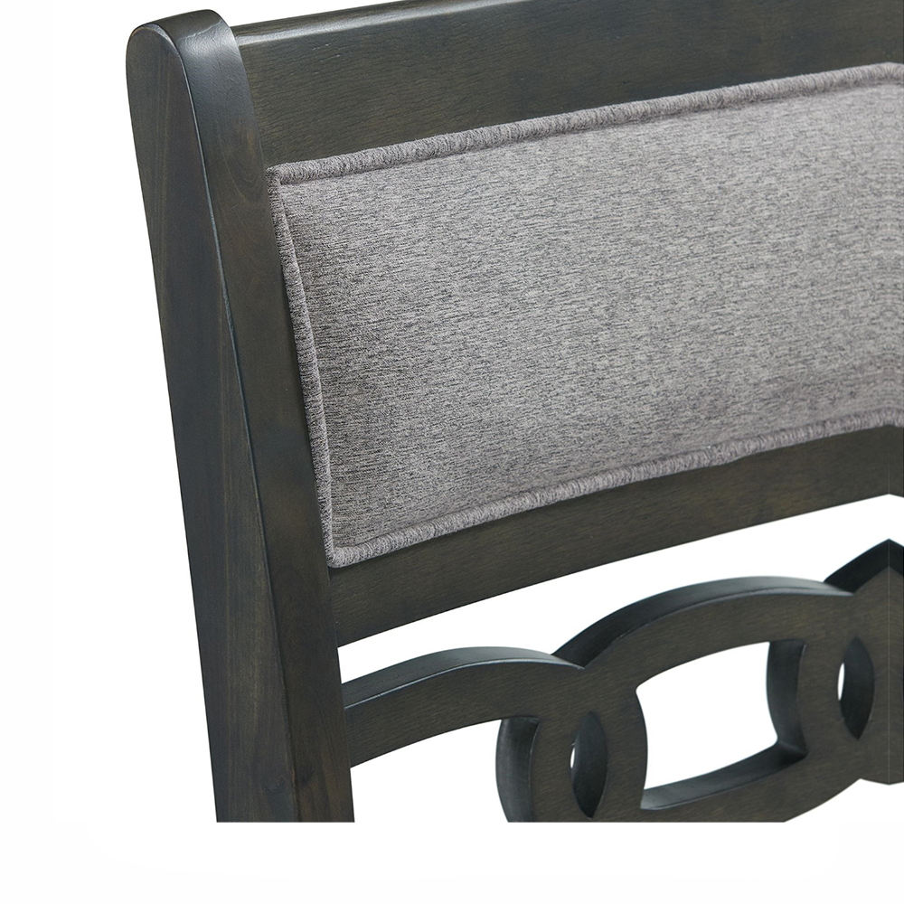 Amherst Grey Dining Five Piece Set ( Dining Table, Four Fabric Side Chairs ) | Ellesime International 