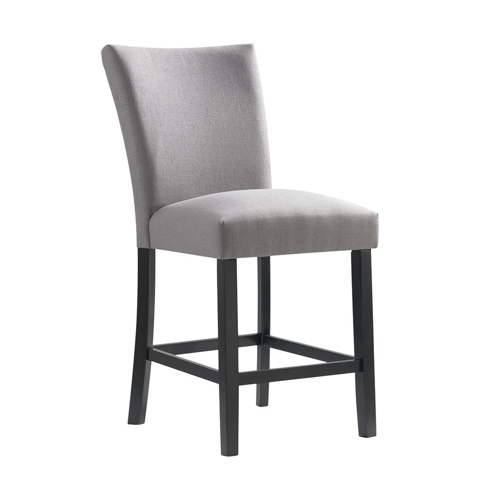 Beckley Dark Counter Five Piece Set ( Dining Table, Four Dark Grey Linen No Nailhead Side Chairs ) | Ellesime International 