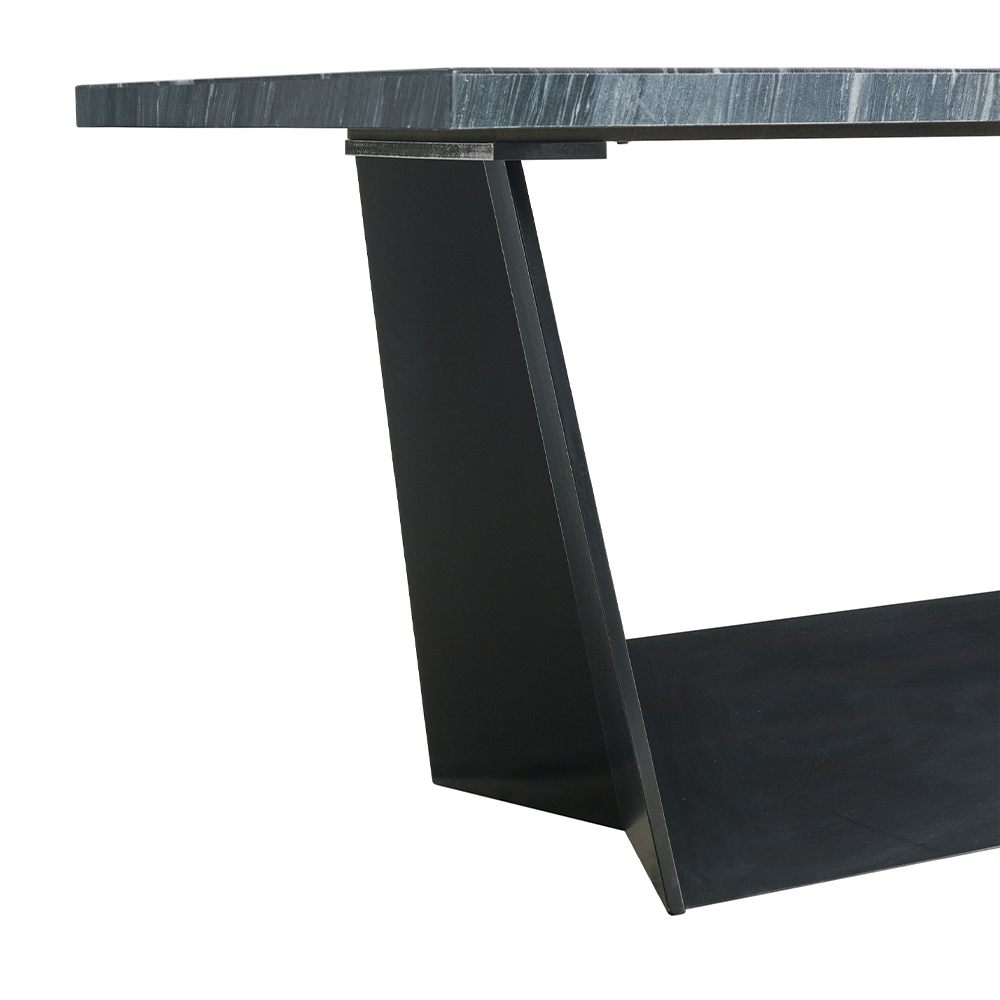 Beckley Dark Counter Five Piece Set ( Dining Table, Four Blue Velvet Side Chairs ) | Ellesime International 