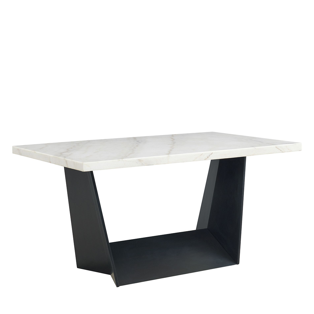 Beckley White Counter Five Piece Set ( Dining Table, Four Blue Velvet Side Chairs ) | Ellesime International 