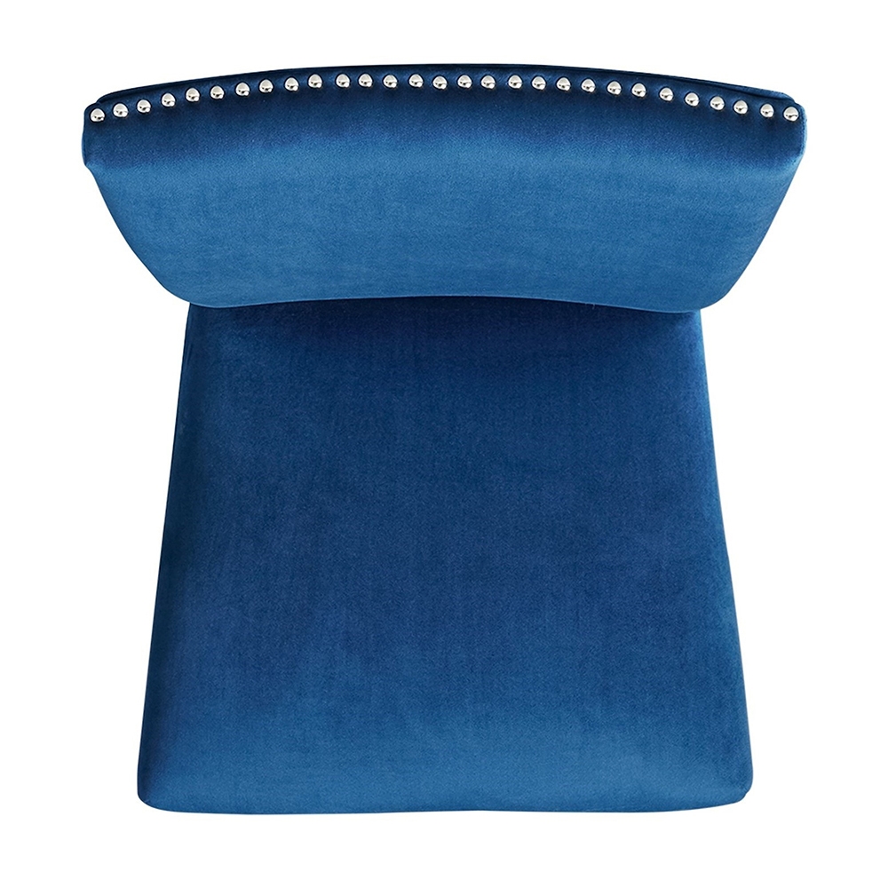 Beckley White Counter Five Piece Set ( Dining Table, Four Blue Velvet Side Chairs ) | Ellesime International 