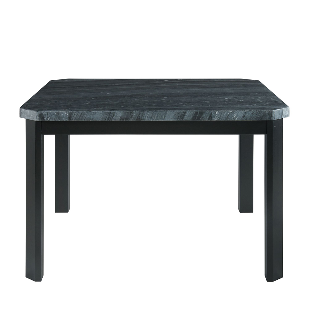 Francesca Square Counter Dining Five Piece Set ( Dining Table, Four Blue Velvet Side Chairs ) | Ellesime International 