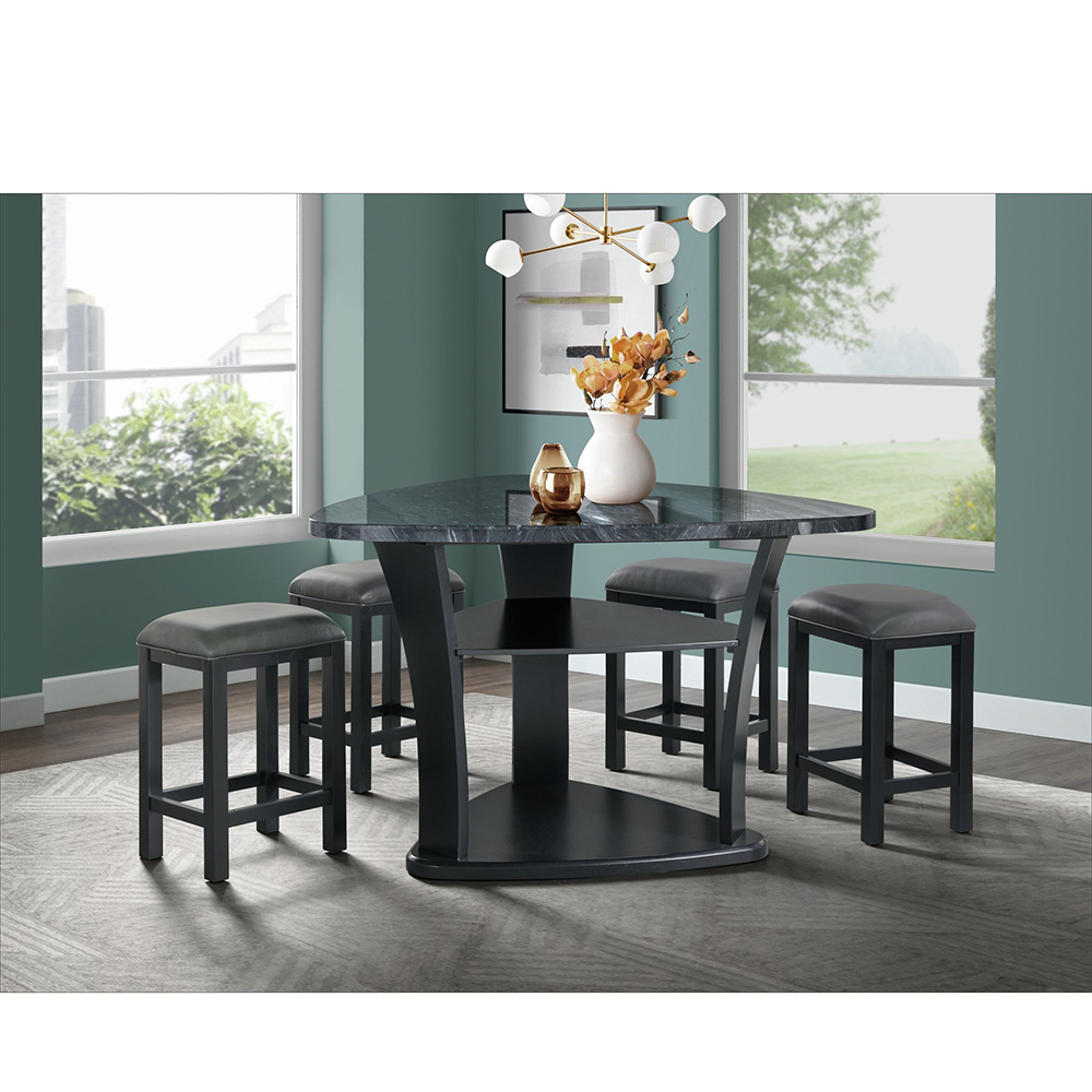 Ellesime International  | Hilson Grey Dining Five Piece Set ( Dining Table, Four Side Chairs )