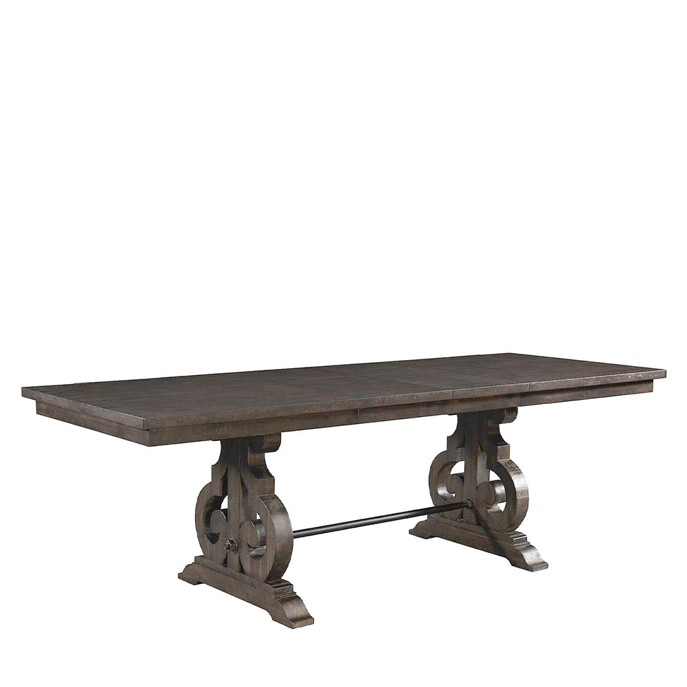 Stone Counter Dining Five Piece Set ( Dining Table, Four Wooden Swirl Back Side Chairs ) | Ellesime International 