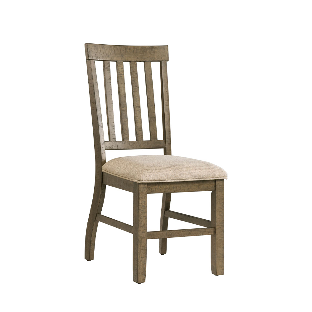 Stone Gray Dining Five Piece Set ( Dining Table, Four Wooden Slat Back Side Chairs ) | Ellesime International 