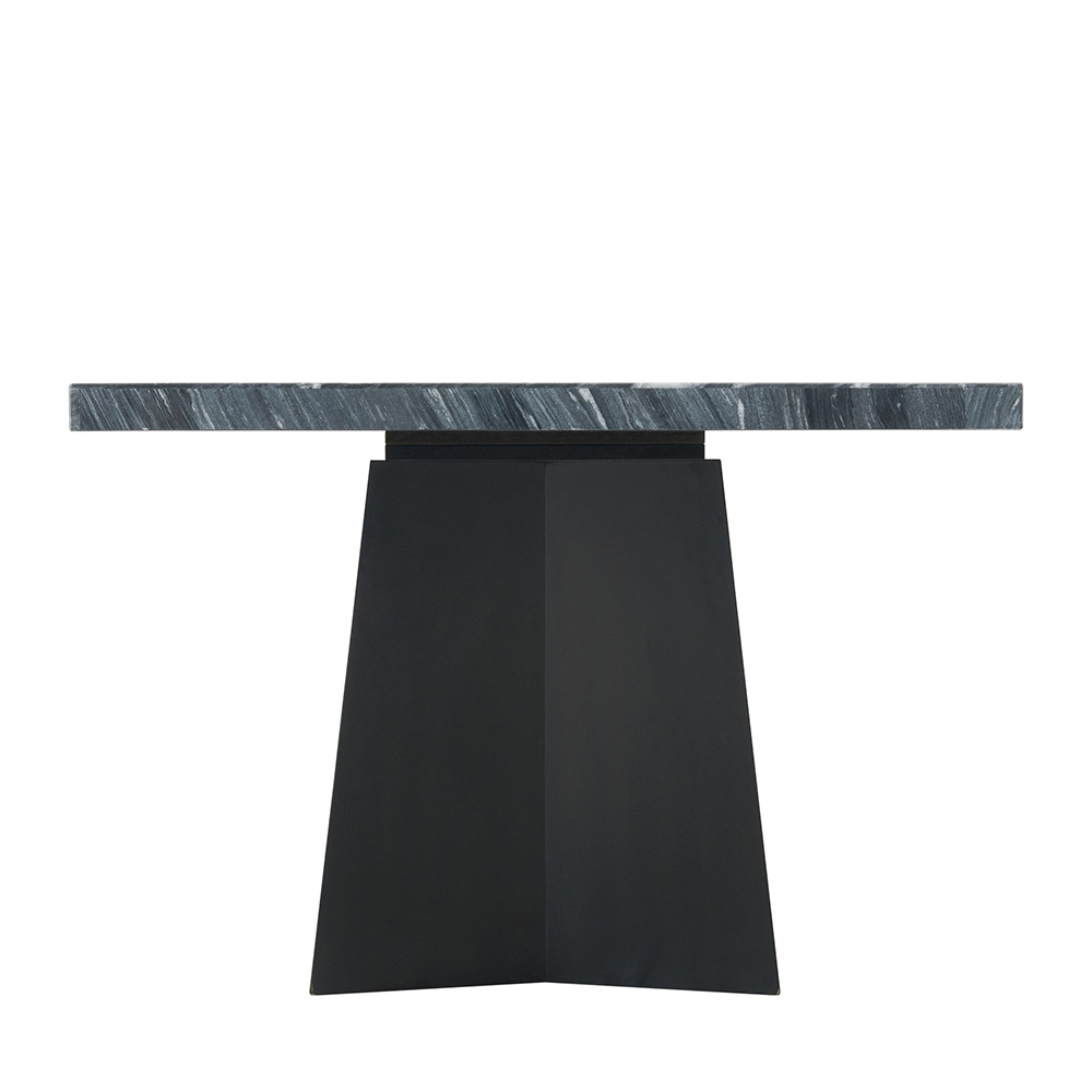 Beckley Dark Dining Seven Piece Set ( Dining Table, Six Blue Velvet Side Chairs ) | Ellesime International 