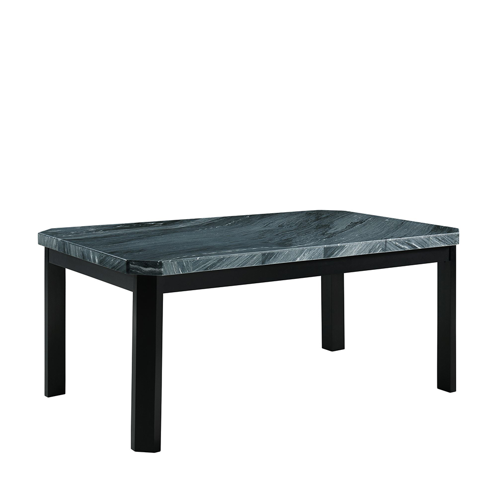 Francesca Rectangular Dining Grey Marble Seven Piece Set ( Dining Table, Six Grey Side Chairs ) | Ellesime International 