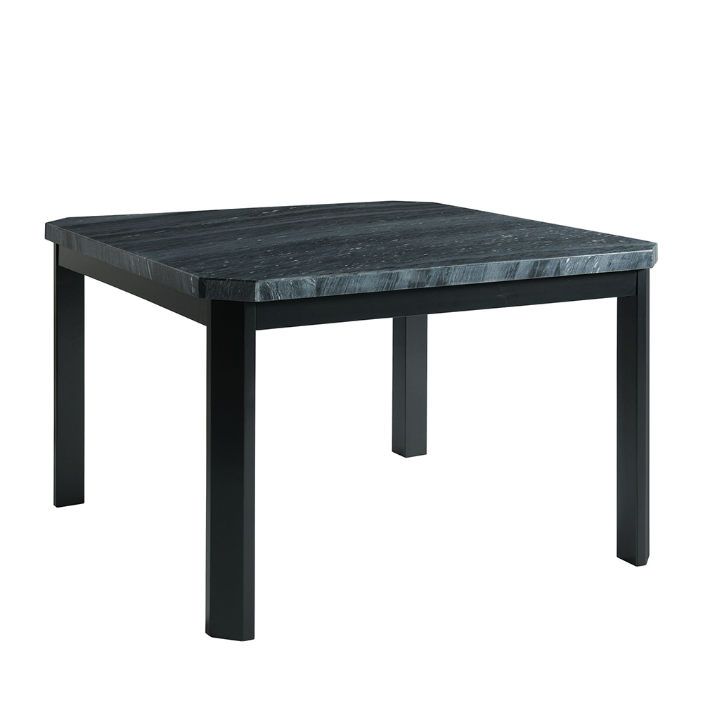 Francesca Square Counter Dining Seven Piece Set ( Dining Table, Six Grey Velvet Side Chairs ) | Ellesime International 