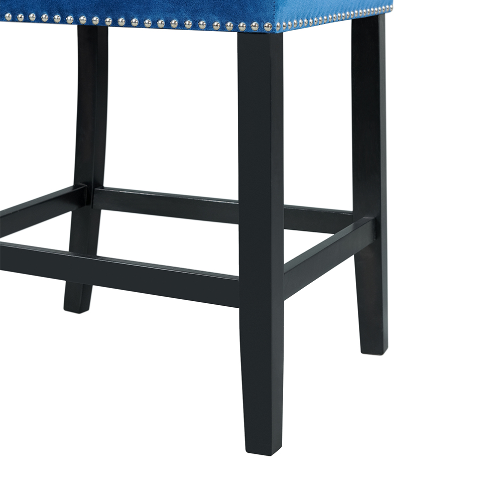 Francesca Round Counter Dining Seven Piece Set ( Dining Table, Six Blue velvet Side Chairs ) | Ellesime International 