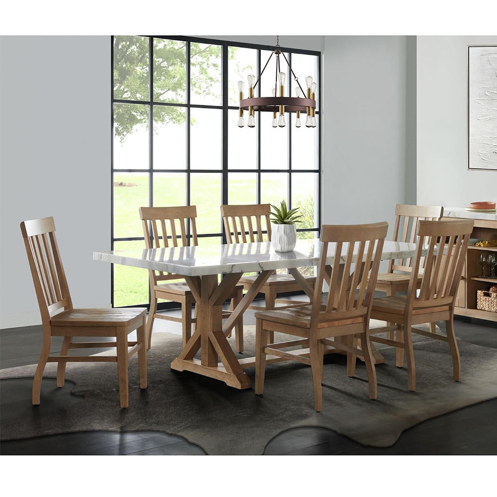 Ellesime International  | Lakeview Rectangular Dining Table Seven Piece Set ( Dining Table, Six Side Chairs )