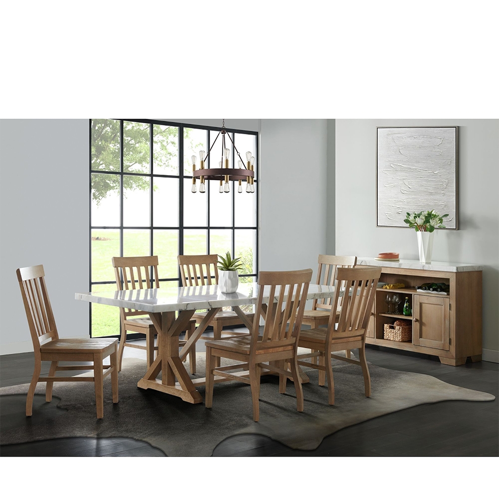 Ellesime International  | Lakeview Rectangular Dining Table Six Piece Set ( Dining Table, Four Side Chairs, Server )
