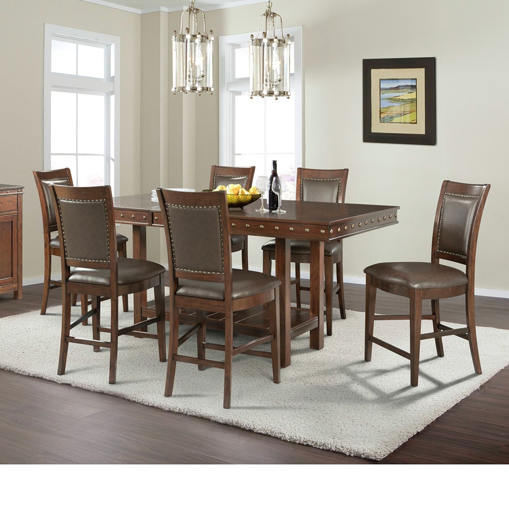 Ellesime International  | Prescott Counter Seven Piece Set ( Dining Table, Six Side Chairs )