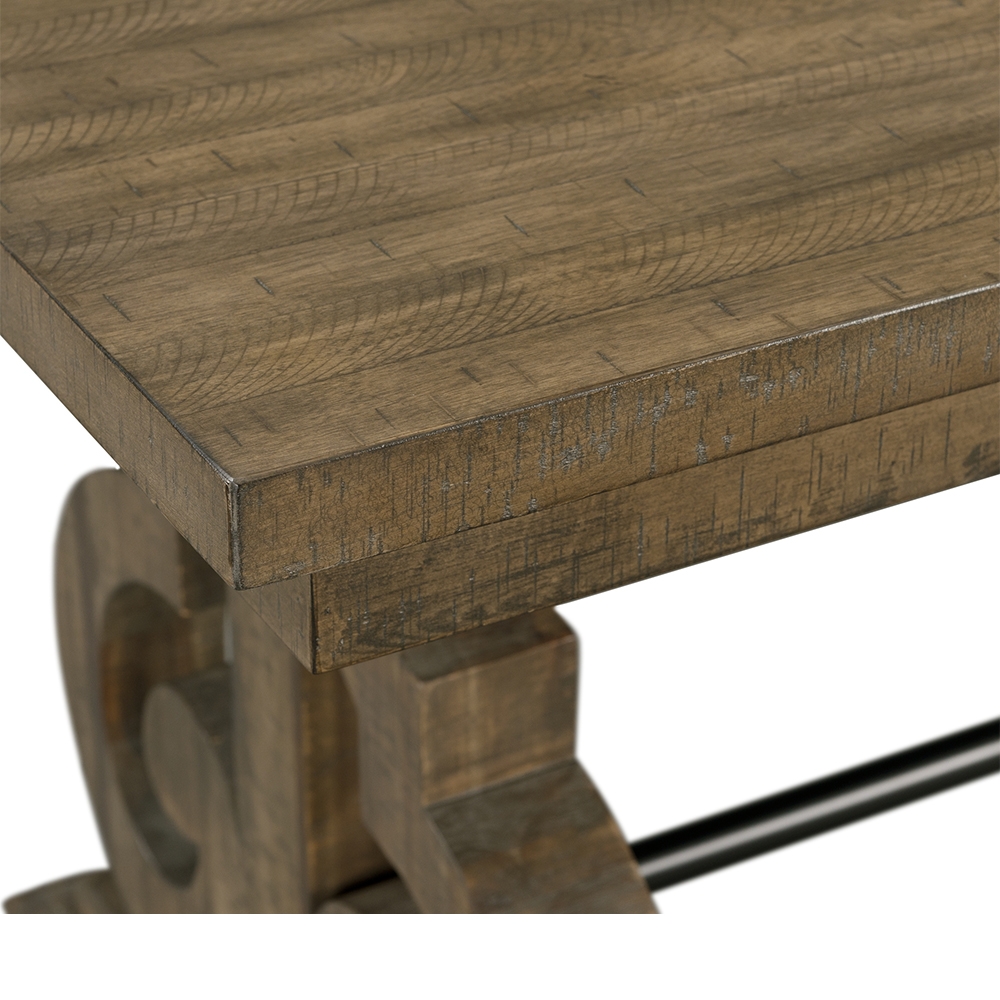 Stone Gray Counter Seven Piece Set ( Dining Table, Six Wooden Swirl Back Side Chairs ) | Ellesime International 