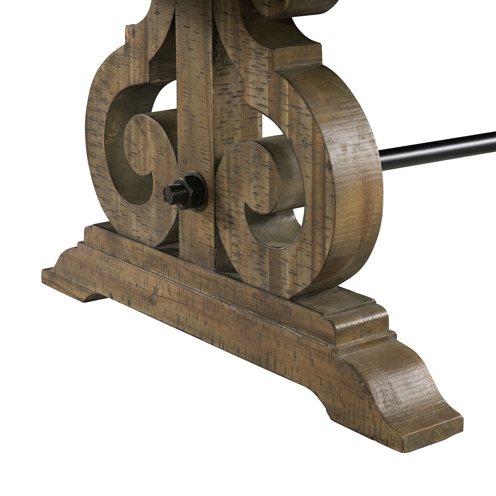 Stone Gray Dining Seven Piece Set ( Dining Table, Six Wooden Swirl Back Side Chairs ) | Ellesime International 