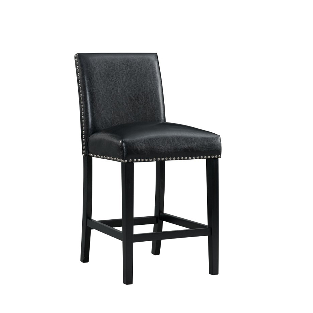 Valentino White Marble Counter Five Piece Set ( Counter Table, Four Black Side Chair ) | Ellesime International 