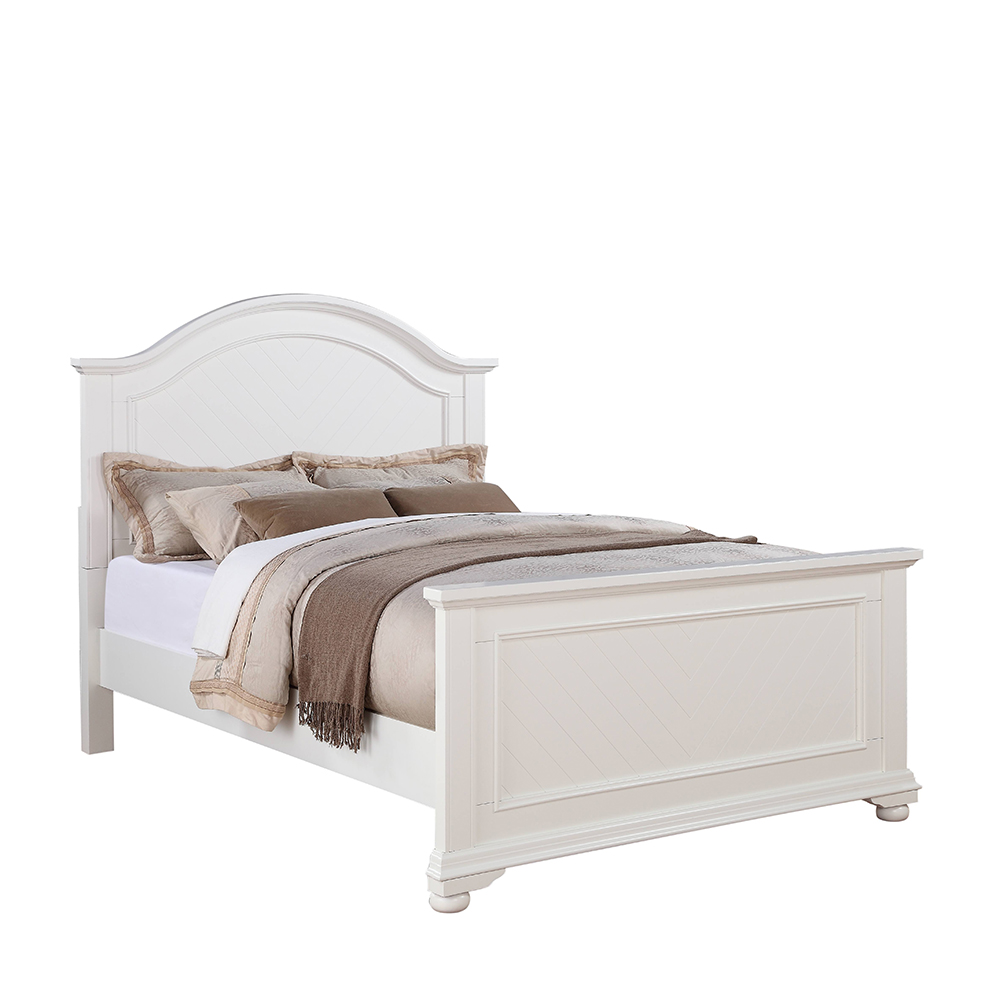Brook White Four Piece Set with Queen Bed ( Dr, Mr, Ns, and Bed ) | Ellesime International 