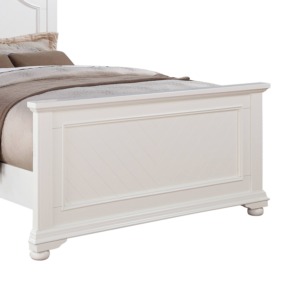 Brook White Four Piece Set with Queen Bed ( Dr, Mr, Chest, and Bed ) | Ellesime International 