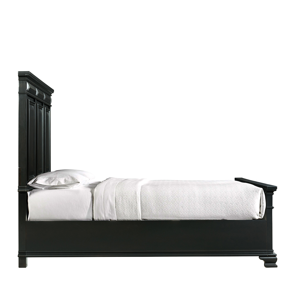 Calloway Black Four Piece Set with Queen Panel Bed ( Dr, Mr, NS and Bed ) | Ellesime International 