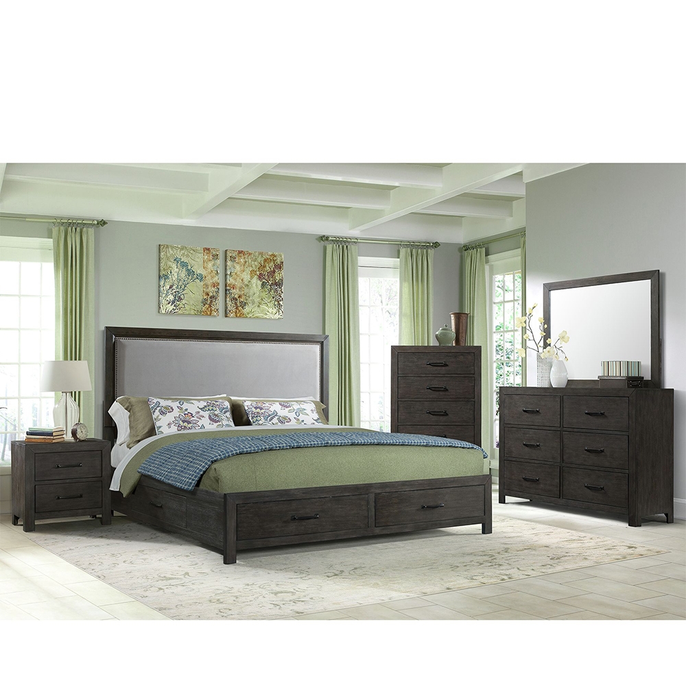 Ellesime International  | Shelby Four Piece Set with Queen Bed ( Dr, Mr, NS and Bed )
