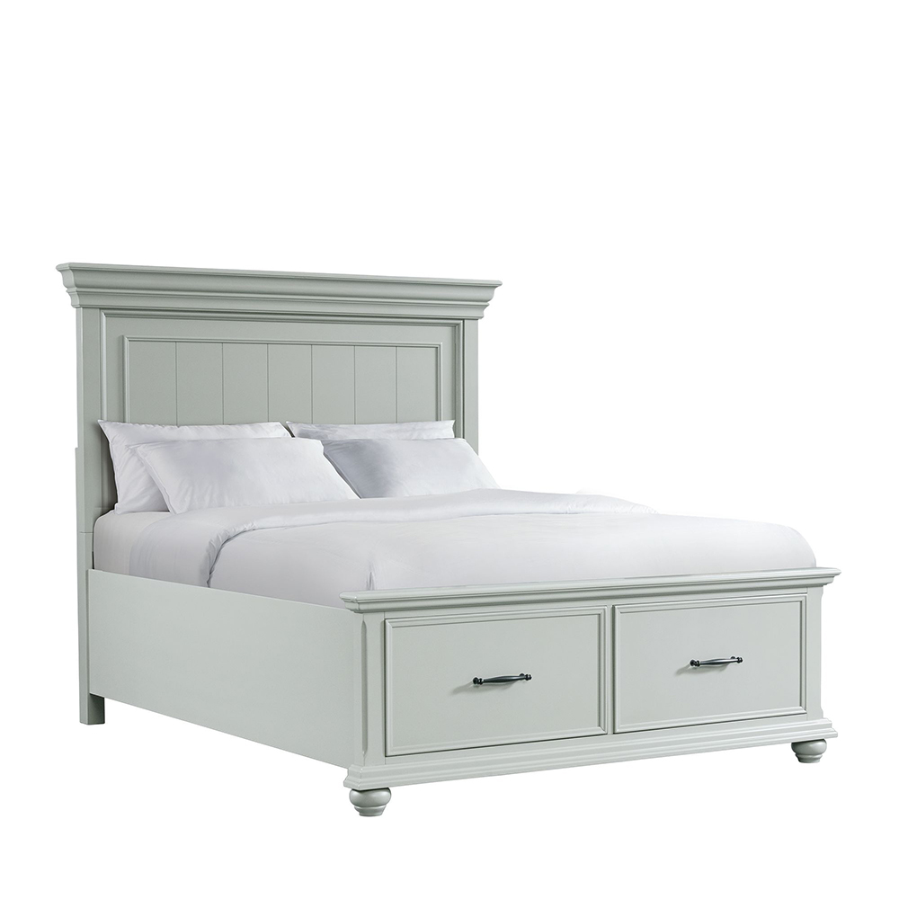 Slater Grey Four Piece Set with Queen Storage Bed ( Dr, Mr, Chest and Bed ) | Ellesime International 