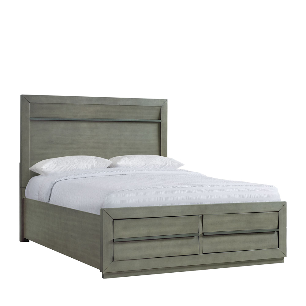 Zig Four Piece Set with Queen Storage Bed ( Dr, Mr, Chest, and Bed ) | Ellesime International 