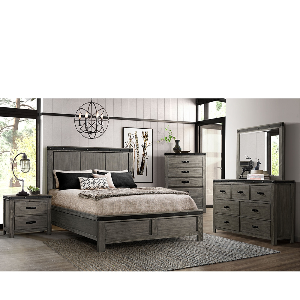 Ellesime International  | Wade Four Piece Set with Queen Bed ( Dr, Mr, Chest, and Bed )