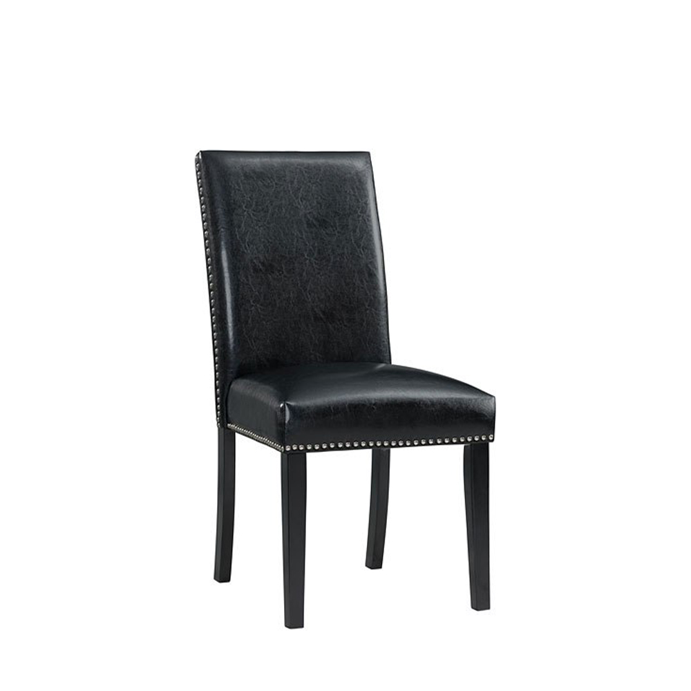 Valentino White Marble Dining Five Piece Set ( Dining Table, Four Black Side Chair ) | Ellesime International 