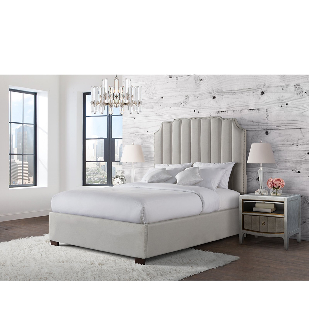 Ellesime International  | Harper Upholstered King Bed ( Grey )