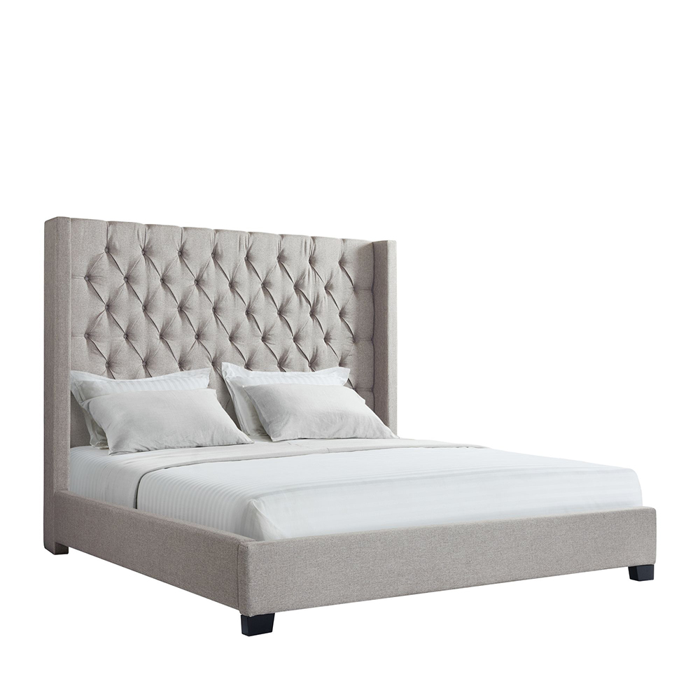 Morrow Upholstered King Bed ( Grey ) | Ellesime International 