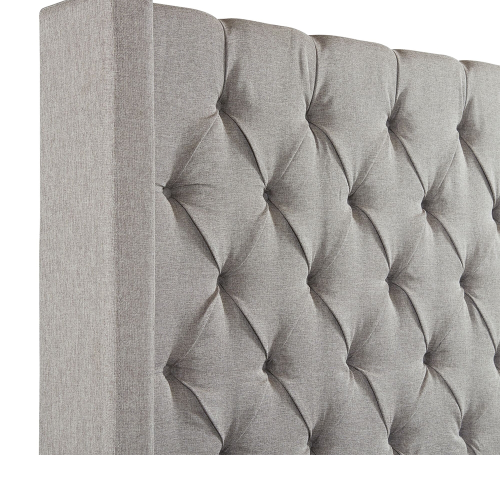 Morrow Upholstered King Bed ( Grey ) | Ellesime International 
