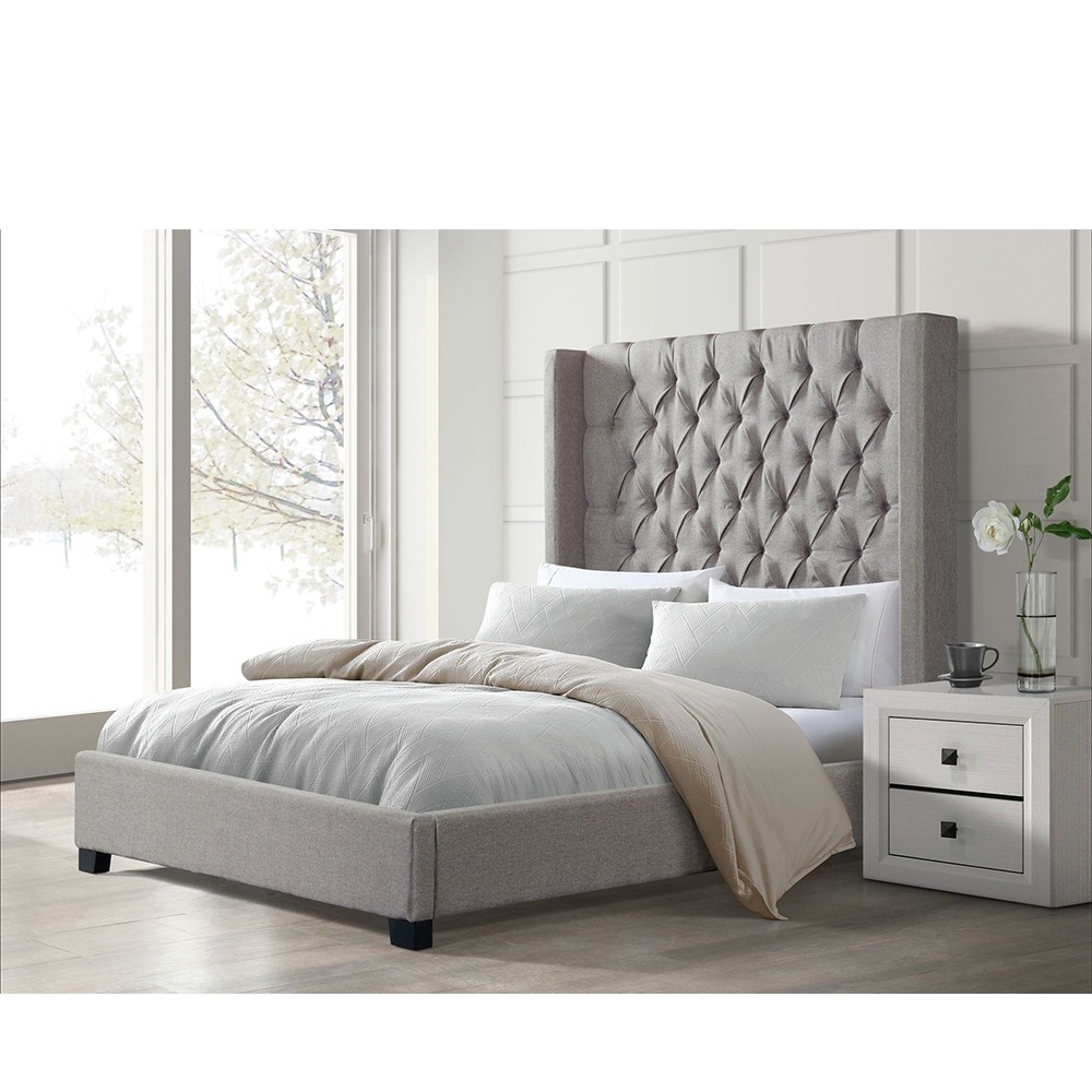 Ellesime International  | Morrow Upholstered King Bed ( Grey )