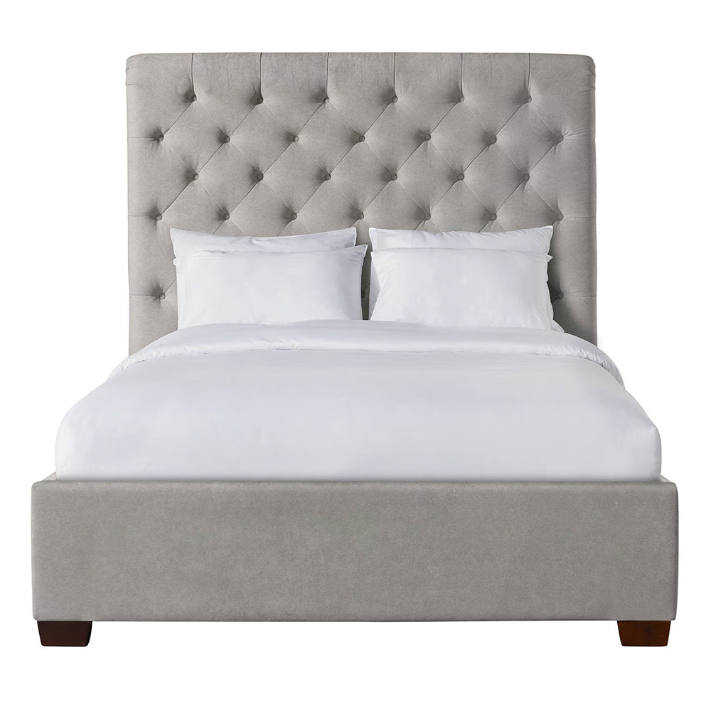 Waldorf Upholstered King Bed ( Grey ) | Ellesime International 