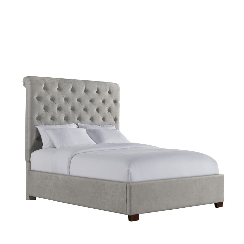 Waldorf Upholstered King Bed ( Grey ) | Ellesime International 
