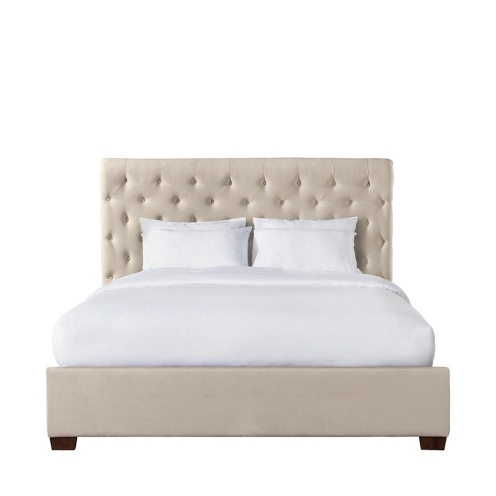 Waldorf Upholstered Queen bed ( Grey ) | Ellesime International 